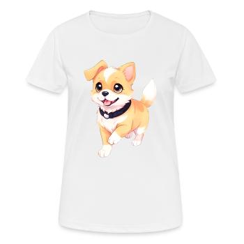 HIER IST DIE PFOTE - Frauen T-Shirt atmungsaktiv - Weiß - Vorne - AI Model Female 172 dark (172cm)