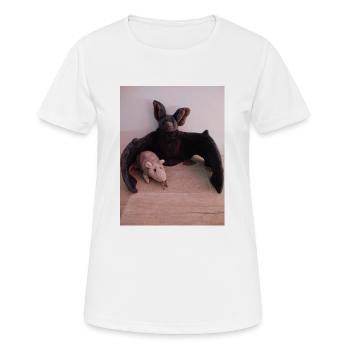 Night Wing Bat and Mouse - Women's Breathable T-Shirt - white - Front - AI Model Female 172 dark (172cm)