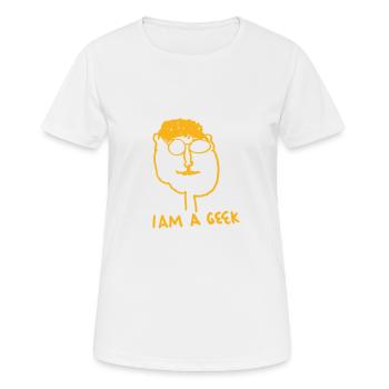Streber beschenken - Frauen T-Shirt atmungsaktiv - Weiß - Vorne - AI Model Female 172 dark (172cm)