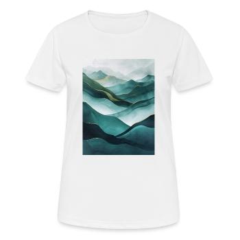 Affiche Geo Nature Paint 5 - T-shirt respirant Femme - blanc - Devant - AI Model Female 172 dark (172cm)