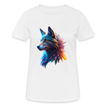 Tête de loup fantaisie - T-shirt respirant Femme - blanc - Devant - AI Model Female 172 dark (172cm)