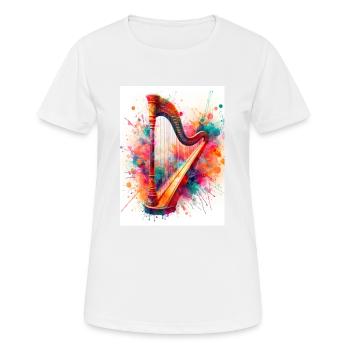 Harpe aquarelle - T-shirt respirant Femme - blanc - Devant - AI Model Female 172 dark (172cm)