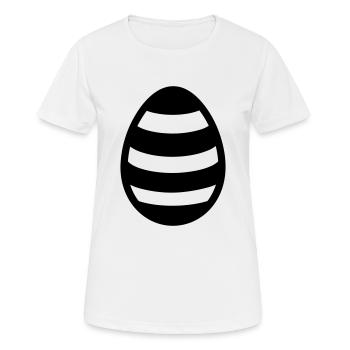 Ei - Frauen T-Shirt atmungsaktiv - Weiß - Vorne - AI Model Female 172 dark (172cm)