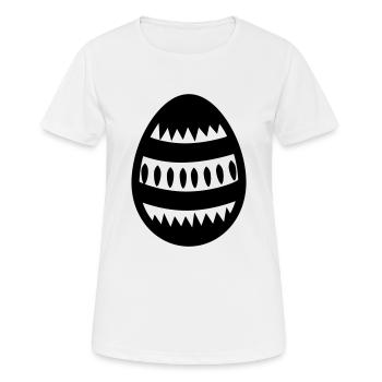 Ei - Frauen T-Shirt atmungsaktiv - Weiß - Vorne - AI Model Female 172 dark (172cm)