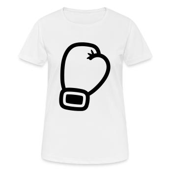Boxhandschuh - Frauen T-Shirt atmungsaktiv - Weiß - Vorne - AI Model Female 172 dark (172cm)