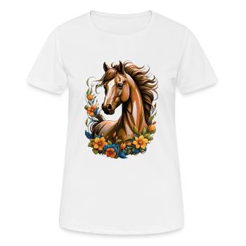 Poney - T-shirt respirant Femme - blanc - Devant - AI Model Female 172 dark (172cm)