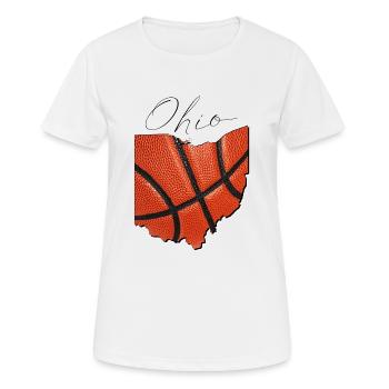 Ohio (United States) | real basketball | Map Script - Women's Breathable T-Shirt - white - Front - AI Model Female 172 dark (172cm)