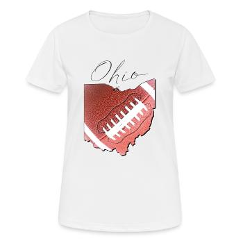Ohio (United States) | real football | Map Script - Women's Breathable T-Shirt - white - Front - AI Model Female 172 dark (172cm)