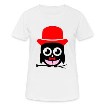 eule sir 02 Kopie - Frauen T-Shirt atmungsaktiv - Weiß - Vorne - AI Model Female 172 dark (172cm)
