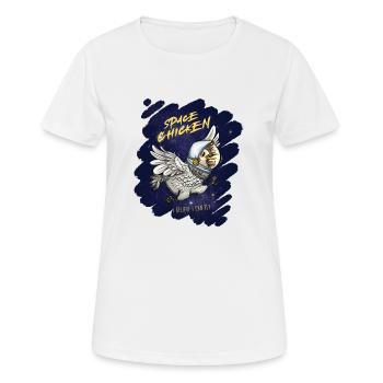 Weltraum-Huhn - Frauen T-Shirt atmungsaktiv - Weiß - Vorne - AI Model Female 172 dark (172cm)