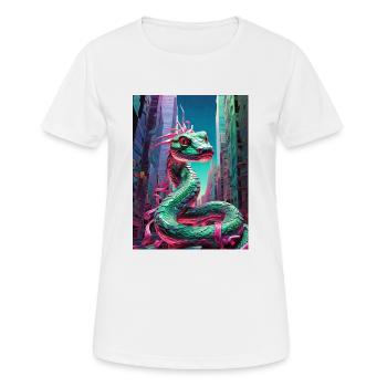 serpent sur la ville - T-shirt respirant Femme - blanc - Devant - AI Model Female 172 dark (172cm)