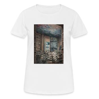 Paysage urbain surréaliste Oeuvre d’art Paysage urbain surréaliste - T-shirt respirant Femme - blanc - Devant - AI Model Female 172 dark (172cm)