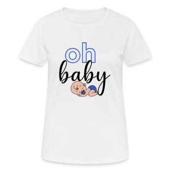 Oh Baby - Frauen T-Shirt atmungsaktiv - Weiß - Vorne - AI Model Female 172 dark (172cm)