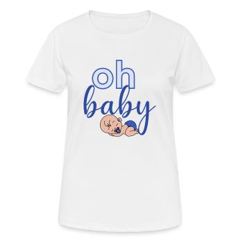 Oh Baby - Frauen T-Shirt atmungsaktiv - Weiß - Vorne - AI Model Female 172 dark (172cm)