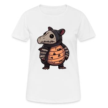 Gürteltier Halloween Lustig Zombie - Frauen T-Shirt atmungsaktiv - Weiß - Vorne - AI Model Female 172 dark (172cm)