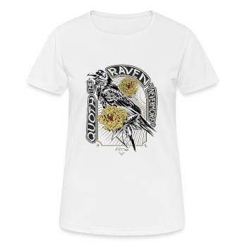 Rabe und Pfingstrosen - Handgezeichnet - Lesen - Frauen T-Shirt atmungsaktiv - Weiß - Vorne - AI Model Female 172 dark (172cm)