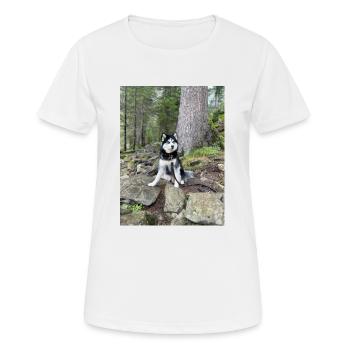 Husky - Frauen T-Shirt atmungsaktiv - Weiß - Vorne - AI Model Female 172 dark (172cm)