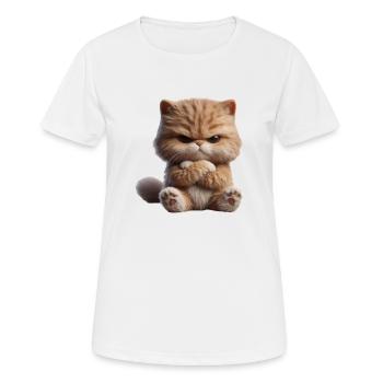 Chat Grim 1 - T-shirt respirant Femme - blanc - Devant - AI Model Female 172 dark (172cm)