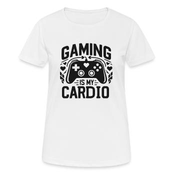 Gaming ist mein Cardio - Frauen T-Shirt atmungsaktiv - Weiß - Vorne - AI Model Female 172 dark (172cm)