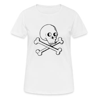 Crâne et os - T-shirt respirant Femme - blanc - Devant - AI Model Female 172 dark (172cm)