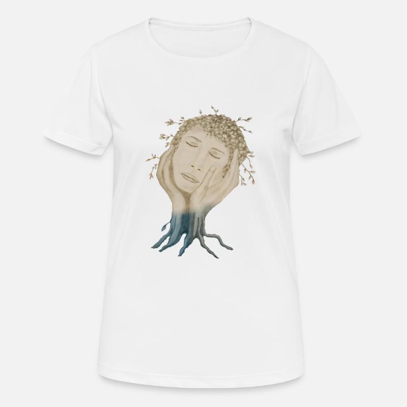 TREE FACE - Women's Breathable T-Shirt - white