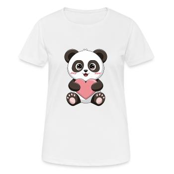 Baby Panda mit Herz - Frauen T-Shirt atmungsaktiv - Weiß - Vorne - AI Model Female 172 dark (172cm)