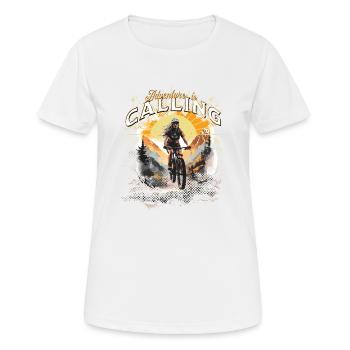 Shirt Damen MTB Mountainbike Biker Radfahren Berge - Frauen T-Shirt atmungsaktiv - Weiß - Vorne - AI Model Female 172 dark (172cm)