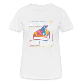 Glaube und Musik vereint - Frauen T-Shirt atmungsaktiv - Weiß - Vorne - AI Model Female 172 dark (172cm)
