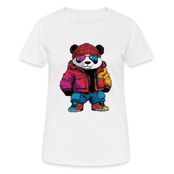 Panda Fashion Winter - Frauen T-Shirt atmungsaktiv - Weiß - Vorne - AI Model Female 172 dark (172cm)