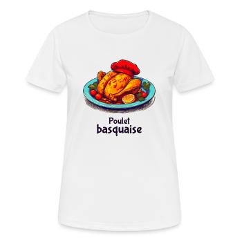 Poulet Basquaise - Dunkler Text - Frauen T-Shirt atmungsaktiv - Weiß - Vorne - AI Model Female 172 dark (172cm)