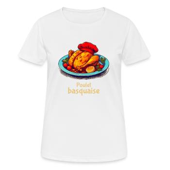 Chicken Basquaise - Plain text - Women's Breathable T-Shirt - white - Front - AI Model Female 172 dark (172cm)