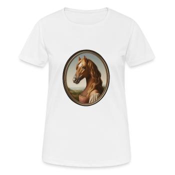 Portrait d’une jument alezan dans le style de la Renaissance - T-shirt respirant Femme - blanc - Devant - AI Model Female 172 dark (172cm)