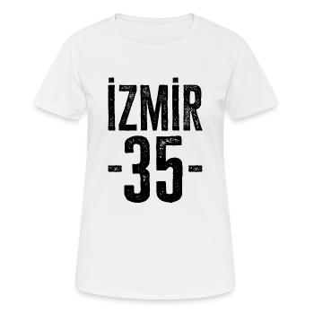 Fiers Turcs d’Izmir – Numéro 35 - T-shirt respirant Femme - blanc - Devant - AI Model Female 172 dark (172cm)