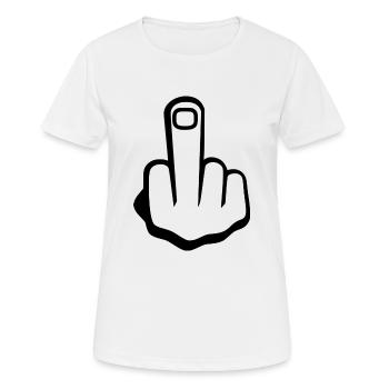 Middle finger - Women's Breathable T-Shirt - white - Front - AI Model Female 172 dark (172cm)