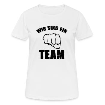 We are a team - Women's Breathable T-Shirt - white - Front - AI Model Female 172 dark (172cm)