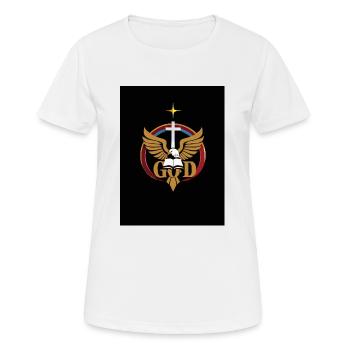 Emblème chrétien - T-shirt respirant Femme - blanc - Devant - AI Model Female 172 dark (172cm)