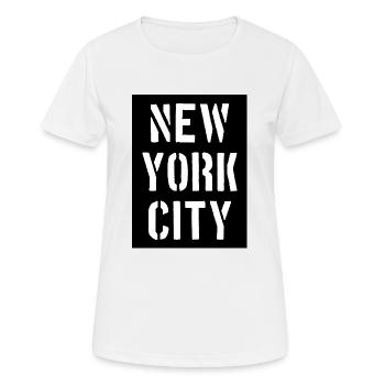 New York City - NYC - NY - Manhattan - Brooklyn - T-shirt respirant Femme - blanc - Devant - AI Model Female 172 dark (172cm)