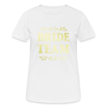 Équipe de la mariée - T-shirt respirant Femme - blanc - Devant - AI Model Female 172 dark (172cm)