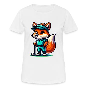 Golf Fuchs Cartoon Motiv Spaß - Frauen T-Shirt atmungsaktiv - Weiß - Vorne - AI Model Female 172 dark (172cm)