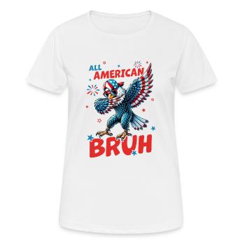 All American Bruh - Women's Breathable T-Shirt - white - Front - AI Model Female 172 dark (172cm)