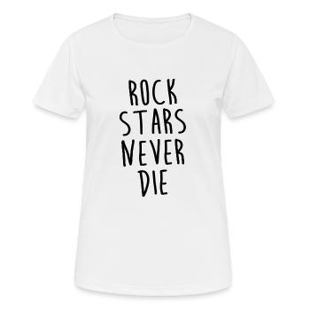Rock Stars never die - RockNRoll - Women's Breathable T-Shirt - white - Front - AI Model Female 172 dark (172cm)