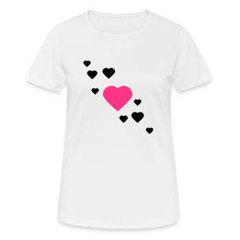 cœur - T-shirt respirant Femme - blanc - Devant - AI Model Female 172 dark (172cm)