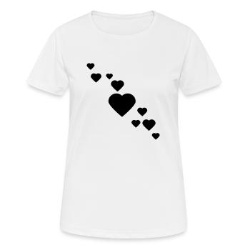 cœur - T-shirt respirant Femme - blanc - Devant - AI Model Female 172 dark (172cm)
