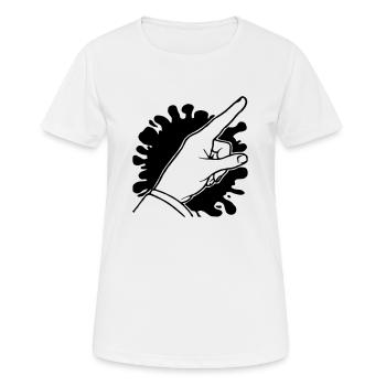 Finger avec Fleck - T-shirt respirant Femme - blanc - Devant - AI Model Female 172 dark (172cm)