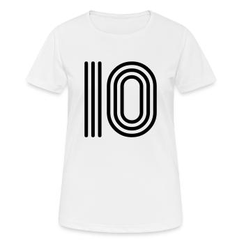 10 zehn ten - Frauen T-Shirt atmungsaktiv - Weiß - Vorne - AI Model Female 172 dark (172cm)