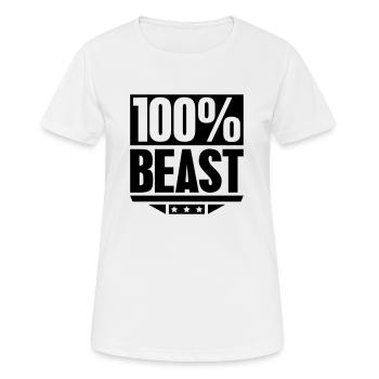 100percent_beast_f1 - T-shirt respirant Femme - blanc - Devant - AI Model Female 172 dark (172cm)
