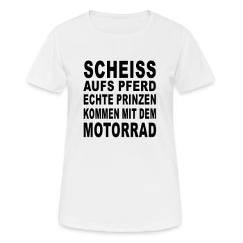 prinz auf dem motorrad - Frauen T-Shirt atmungsaktiv - Weiß - Vorne - AI Model Female 172 dark (172cm)
