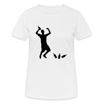Mann Bierflaschen - Frauen T-Shirt atmungsaktiv - Weiß - Vorne - AI Model Female 172 dark (172cm)
