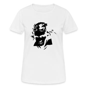 komponist klassische musik gesicht von beethoven - Frauen T-Shirt atmungsaktiv - Weiß - Vorne - AI Model Female 172 dark (172cm)