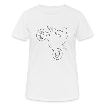 Supermoto - Frauen T-Shirt atmungsaktiv - Weiß - Vorne - AI Model Female 172 dark (172cm)